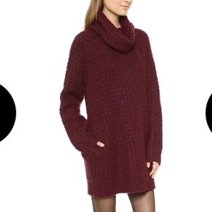 Cozy Soft Brushed Knit Sweater Tunic Dress w/ Cowl